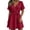 Wine, variant on Bxsruta Womens Summer Dress Casual Short Sleeve V Neck Wrap Mini Dress for Vacation Beach
