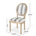 thumbnail image 3 of Lariya Fabric Dining Chairs, Set of 2, Dark Blue Stripes and Light Beige, 3 of 13