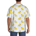 thumbnail image 3 of Rateoe Yellow Rubber Duck Print Mens Front Pocket Hawaiian Shirts Casual Shirts Short Sleeve Button Down Beach Tropical Shirts-Large, 3 of 5