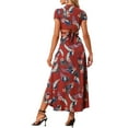 thumbnail image 3 of INSPIRE CHIC Tropical 2 Piece Outfits for Women's Hawaiian Wrap Top and Ruched Front Maxi Skirt Set, 3 of 5