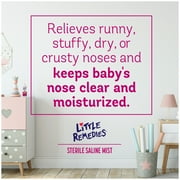 Little Remedies Sterile Saline Nasal Mist for Noses, Breathe Easy, Safe for Newborns, 3 oz