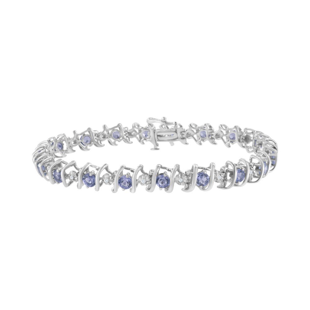 Original Classics Sterling Silver Blue Tanzanite and Diamond SLink