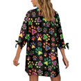 thumbnail image 4 of SCRAWLGOD Colorful Paws 3/4 Sleeve Cardigan Shirt for Women Cardigan for Women Trendy Size M Button Down Shirts for Travel Summer Cardigan Jacket for Women, 4 of 7
