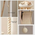 thumbnail image 2 of Modern Natural Wood Cute Multifunctional Cat Tree Tower Small, Large Top Perch Bed, Sisal Scratching Post, Tilted Angled Ramp Scratcher, Climbing Rope Toy, 2 of 7