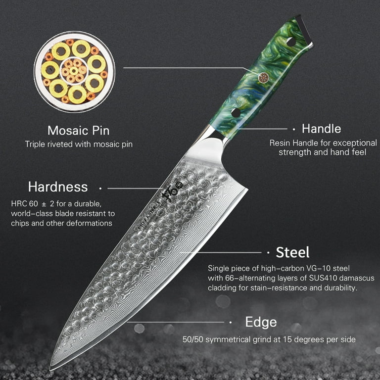 TURWHO Japanese Hand Forged Chef Knives 3 Layers Composite Steel