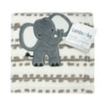 thumbnail image 2 of Lambs & Ivy Jungle Safari White/Tan Plush Minky Elephant Nursery Baby Blanket, 2 of 4