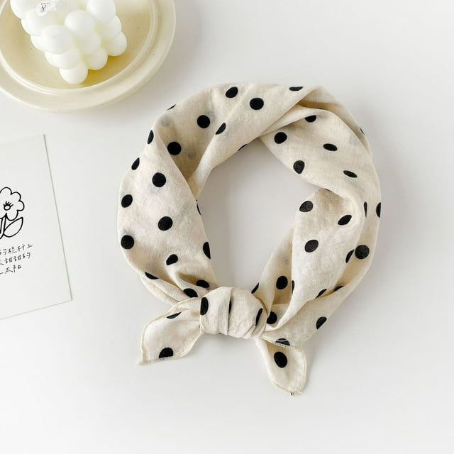 Xiao Hua Elegante bufanda personalizada, pequeña, cuadrada, primavera, nueva, estilo europeo y americano, versátil, de algodón y cáñamo estampado, 1 pieza (blanco)