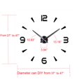 thumbnail image 2 of Large DIY Wall Clock Modern 3D Wall Clock with Mirror Numbers Stickers for Home Office Decoration, 2 of 4