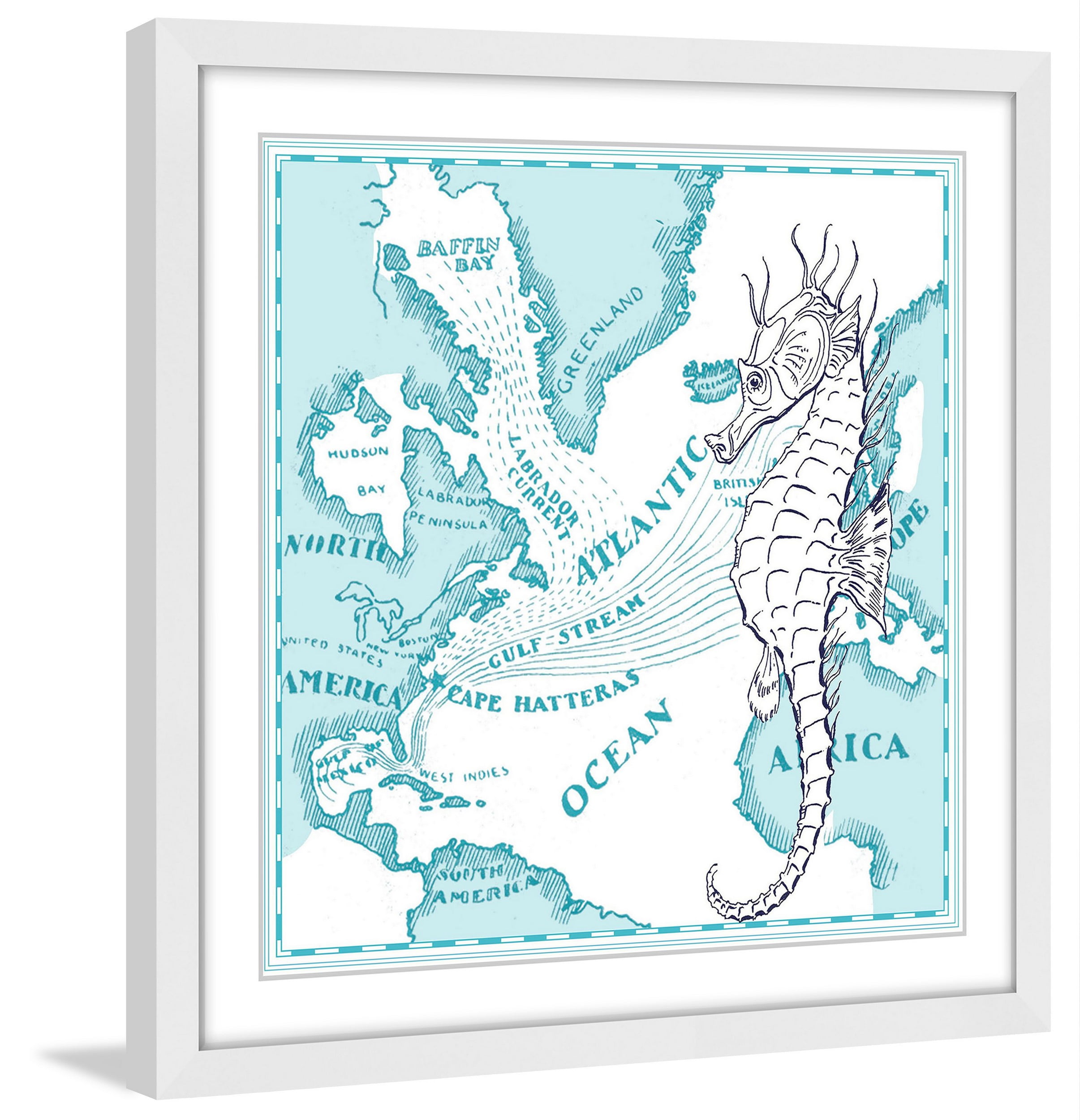 "Seahorse" Framed Painting Print