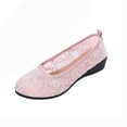 thumbnail image 2 of Shallow Cut Lace Trim Comfortable Women's Casual & Dress Shoes Daily Wear Spring Summer Plus Size Office Work Pink 6.5, 2 of 9