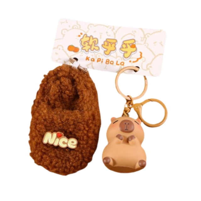 Capybara Keychain Keyring Cartoon Capybara Animales de peluche Capicinio Capybara, para niñas, niños, mujeres de cumpleaños para adultos regalo Estilo B