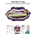 thumbnail image 4 of Tote Bag for Women - Purple Halloween Jack Lanterns Shoulder Bag - Large Utility Work Duffle Bag with Zipper Handbag for Travel, Work, Sprots, 4 of 5