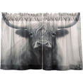 thumbnail image 2 of Highland Cow Kitchen Curtains 24 Inch Length Blackout Thermal Insulating Tier Curtains with Rod Pockets Short Curtains Home for Living Room/Bedroom Home Decor, 2 of 7