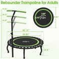 thumbnail image 3 of Jump Into Fun 40" Rebounder Trampoline for Adults, 330LBS Foldable Fitness Trampoline with Bungees, Adjustable Handlebar, Noise-free Exercise Rebounder for Indoor Workout, 3 of 9
