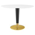 thumbnail image 2 of Modway Zinque Ovale Moderne 42 Table à Manger en Or Blanc, 2 of 7