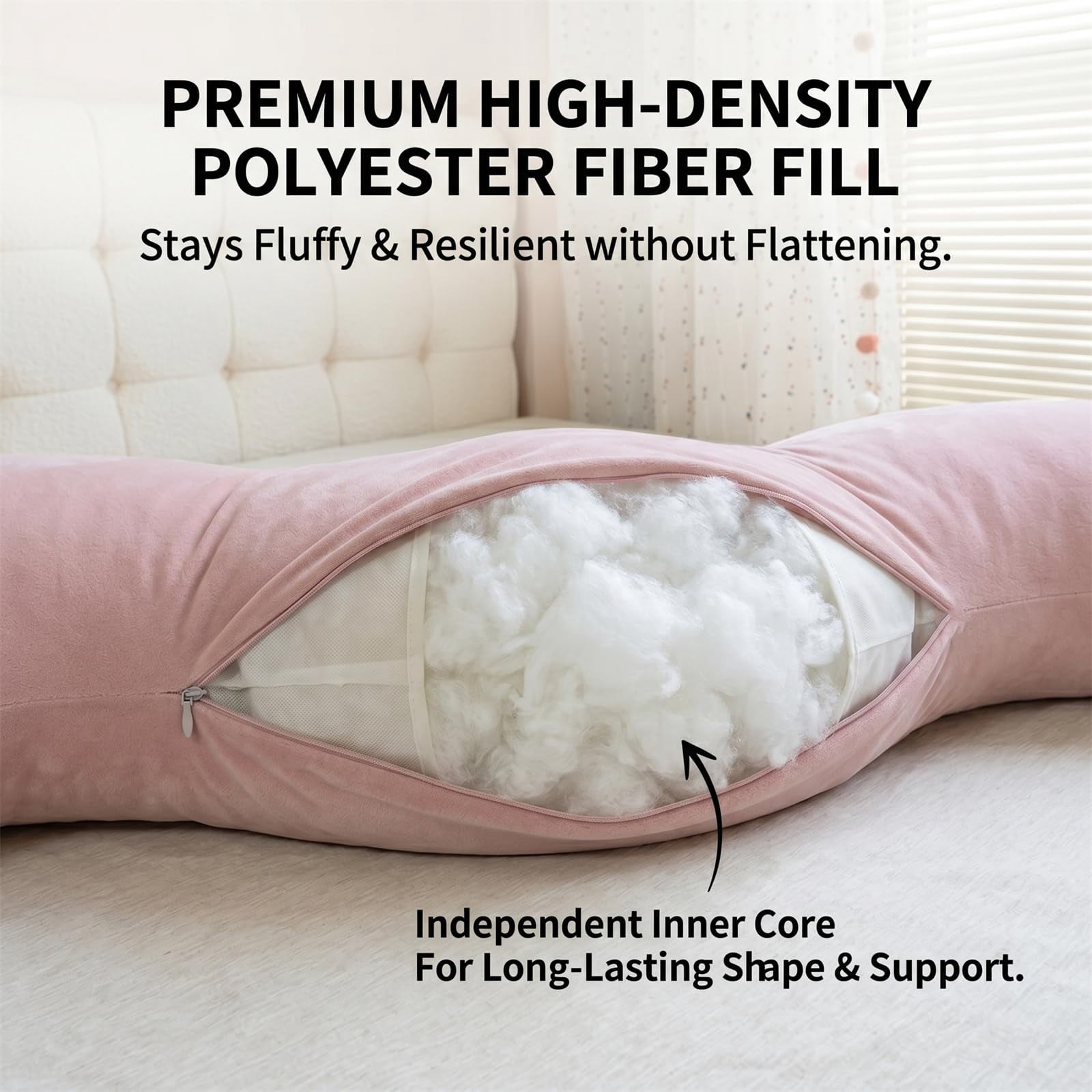 Pea Pod Body Pillow for Side Sleeper with Cooling Body,Soft Ergonomic Side Sleeper Body Pillows for Adults, Full Body Support Pillow