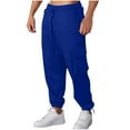 thumbnail image 7 of Ndbuld Pants for Men Big and Tall Men's Joggers Mens Fashion Joggers Sports Elastic Waist Pockets Pants Sweatpants Trousers Mens Long Pants Solid Color Blue,2XL, 7 of 7
