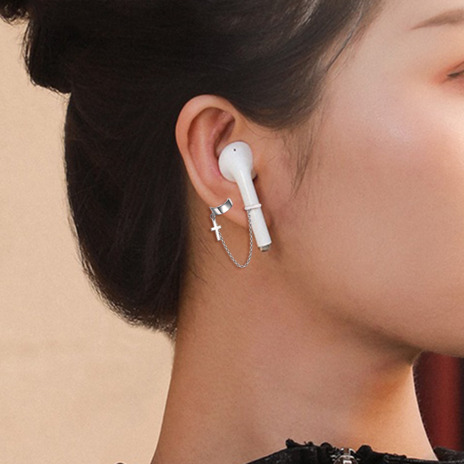 Wholesale Fashion Copper Plated Real Gold Zircon Wireless Earphone Holder  Anti-lost AirPods Chain Cuff Earrings For Women Jewelry From m.alibaba.com
