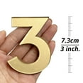 thumbnail image 4 of HASWARE 3 inch (7.5 cm) Self Adhesive House Number Apartment Door Numbers Mailbox Stickers, Acrylic(#3, Golden), 4 of 6