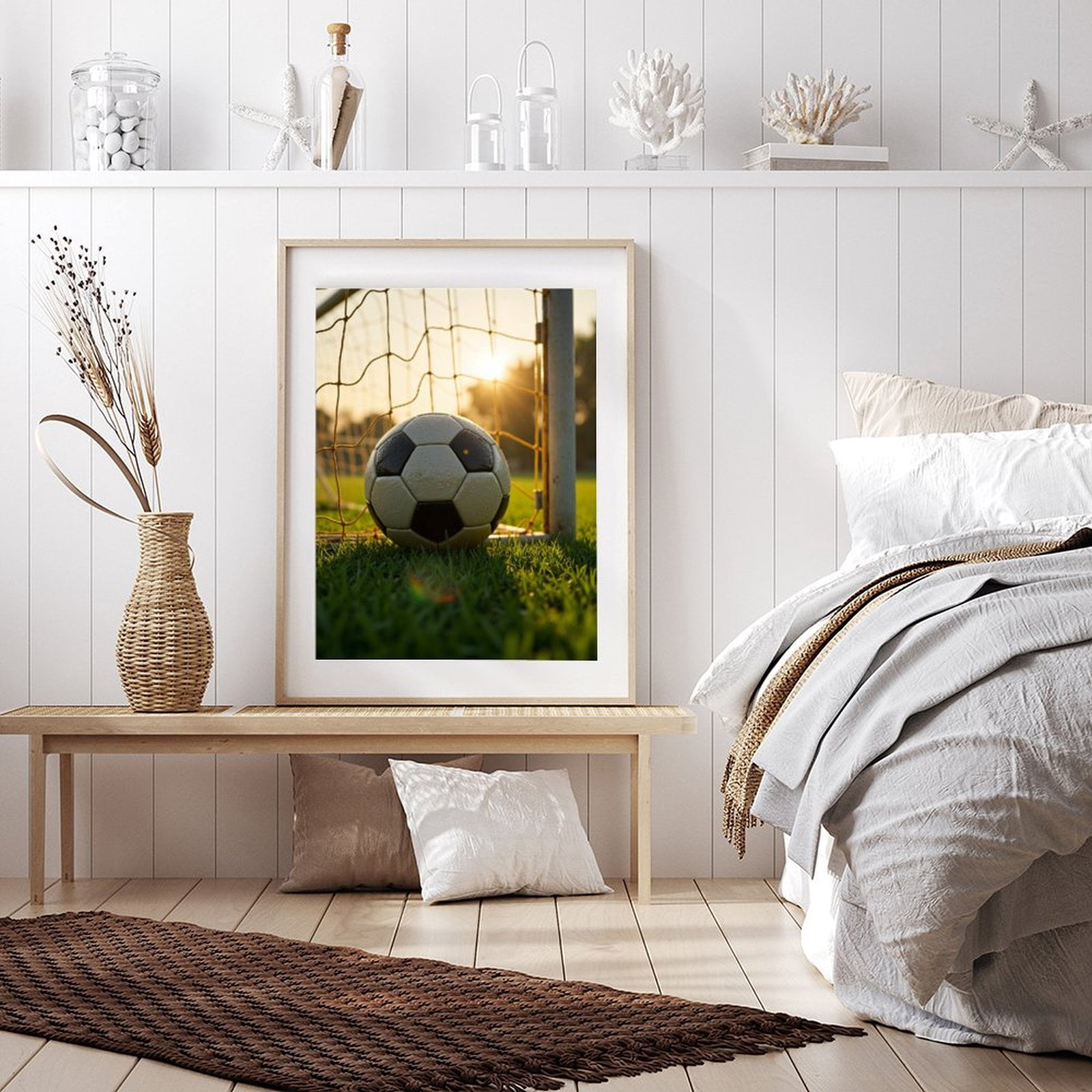 Diamond Art Kits for Adults - 5d Soccer Ball Goal Sunset Field Diamond Painting for Adults, Diamond Art for Adults Beginners, Diamond Painting Kits for Adults for Home Wall Decor