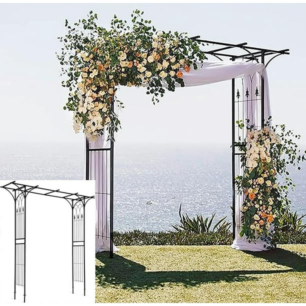 Gymax Outdoor Garden Arch Flowers Climbing Plants Trellis Metal