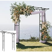 Gymax Outdoor Garden Arch Flowers Climbing Plants Trellis Metal Wedding Archway