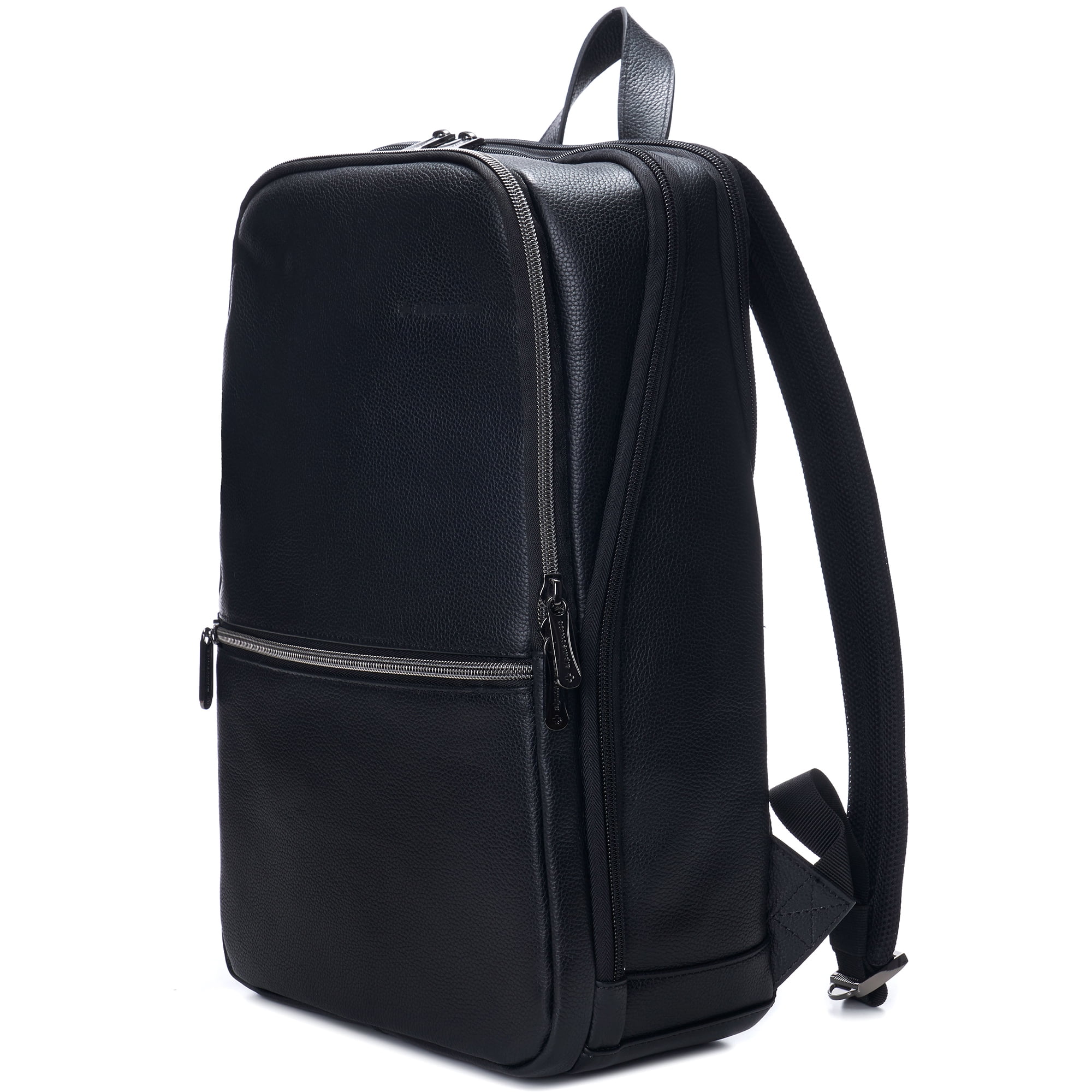 Men's 16" Large Backpack Genuine Black Leather Rucksack Laptop Travel Office Bag