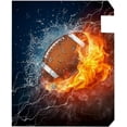 thumbnail image 4 of Coolnut Mailbox Cover American Football Ball in Fire and Water Post Mail Box Cover Magnetic Mail Wraps Cover Oversize 25.4" L x 20.78" W, 4 of 5