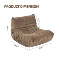 thumbnail image 4 of Aukfa Bean Bag Chair, Lazy Floor Sofa Lounger, Sponge Sofa Chairs for Adults, Fireside Chair for Living Room Bedroom, Brown, 4 of 8