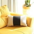 thumbnail image 6 of White and Black Midsection Lumbar Throw Pillow, 6 of 7