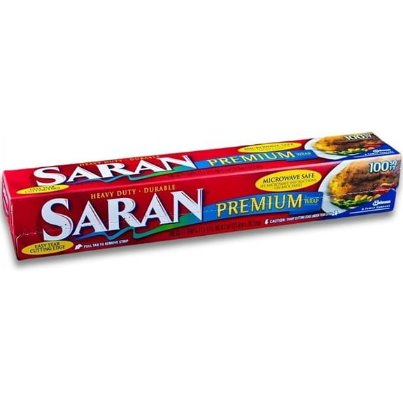 Saran Premium Plastic Wrap, 100 Sq Ft( Pack of 2 )