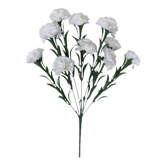 Meiiso 10 Artificial White Carnations (White Carnations, Fake Carnation Stems), 1PC Artificial Flowers Bouquet Decoration, Bridal Wedding Flower Real Latex Home Artificial Flowers