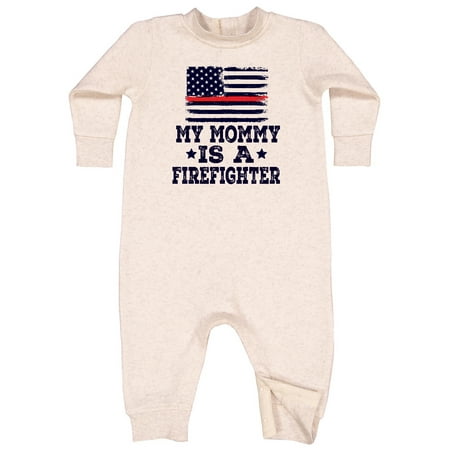 Inktastic Mommy is a Firefighter Baby Fleece Romper