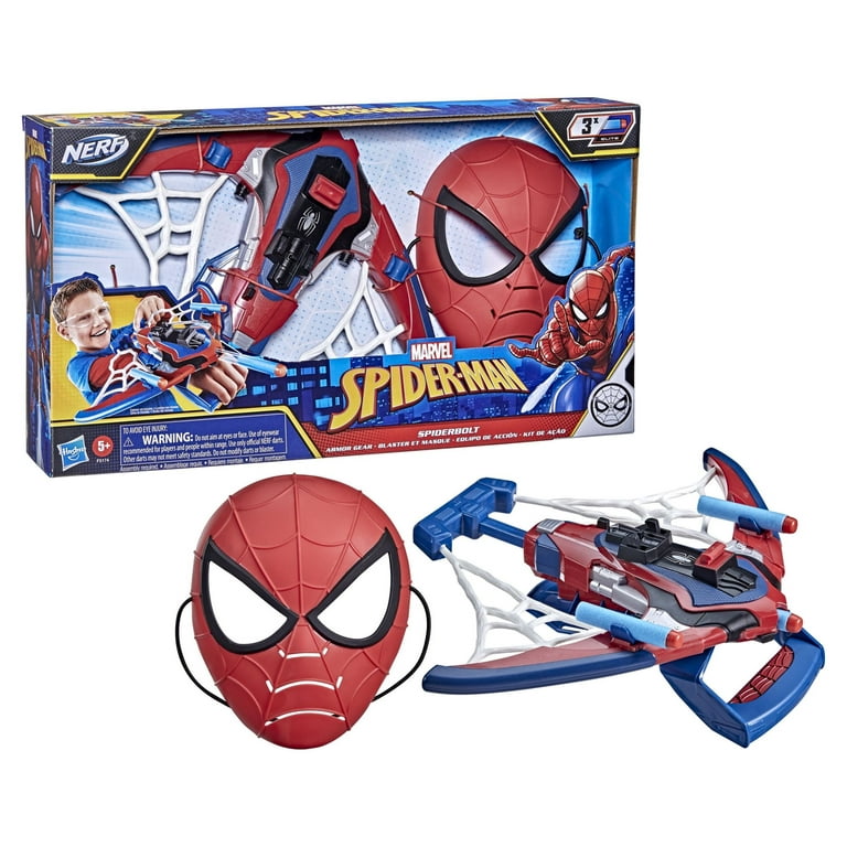 Nerf Marvel Spiderman Spiderbolt Armor Gear Set Kids Toy Blaster Kit with 3  Darts