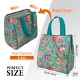 thumbnail image 3 of Pioneer Flower Floral Print Pattern Insulated Lunch Bag for Women & Adults,Large Portable Soft Cooler Lunch Bag,Thermal Food Storage Tote with Pearl Cotton,8.66L,8.75x5.75x9.5 Inch, 3 of 6