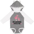 thumbnail image 3 of Inktastic Grammie Loves Me Girl Flamingo Girls Long Sleeve Baby Bodysuit, 3 of 5