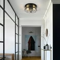 thumbnail image 3 of Modern Small Flush Mount Ceiling Light With Clear Hammered Glass Brushed Light Fixtures 2-Lights Farmhouse Ceiling Light Antique Ceiling Light for Kitchen Dining Room Hallway 9.84"D, 3 of 8