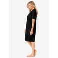 thumbnail image 3 of Dreams & Co. Plus Size V-Neck Short Sleeve Knee-Length Cotton Sleepshirt, 3 of 6