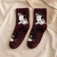 thumbnail image 2 of Womens Knit Cat Socks Vintage Soft Cabin Warm Socks Thick Knit Cozy Winter Socks for Women Gifts, 2 of 2