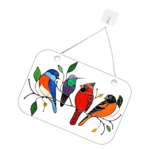 Billuyoard Atrapasoles para ventana con forma de ave, colgante acrílico teñido para accesorios de decoración del hogar Decoración del hogar 4 pajaritos Billuyoard HA005578-03