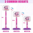 thumbnail image 6 of WonderStone 3 in 1 Basketball Hoop, Adjustable Height Mini Poolside Toddler Basketball Hoop with T Ball Set, Indoor Outdoor Toys for Kids Boys Girls 1-3 3-5, Pink, 6 of 11