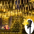 thumbnail image 2 of 1pc Outdoor Solar Meteor Rain Lights, 8 Tubes 192LEDs/288LEDs Christmas Lights String Lights For Garden Tree Holiday Party Decorations, 2 of 4