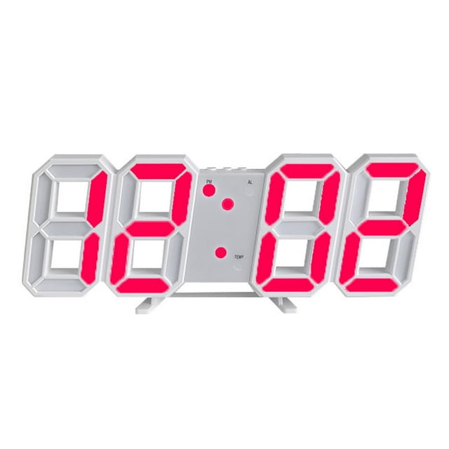 JFBUJC 3d Led Wall Clock, Modern Digital Alarm Clock For Home, Kitchen, Office, Bedside Table, Wall Clock, 24 Or 12 Hours Display - Wtake