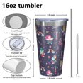thumbnail image 4 of 16oz Tumblers Fairy Princess Magic Pattern Stainless Steel Vacuum Insulated Double Wall Travel Tumbler Cups Mug with Lid and Straw,Cleaning Brush for Coffee,Tea, 4 of 4