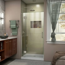 DreamLine Unidoor-X 30 in. W x 72 in. H Frameless Hinged Shower Door in Brushed Nickel