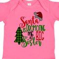 thumbnail image 4 of Inktastic Santa is Promoting Me to Big Sister Green Plaid Tree Girls Baby Bodysuit, 4 of 5