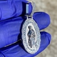 thumbnail image 5 of Real Solid 925 Sterling Silver Holy Virgin Mary Oval Pendant La Virgen De Guadalupe Colgante Medalla De Plata 1.25", 5 of 7