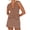 Brown, variant on Womens 2 Piece Outfits Sleeveless V Neck Striped Knit Tops & Shorts