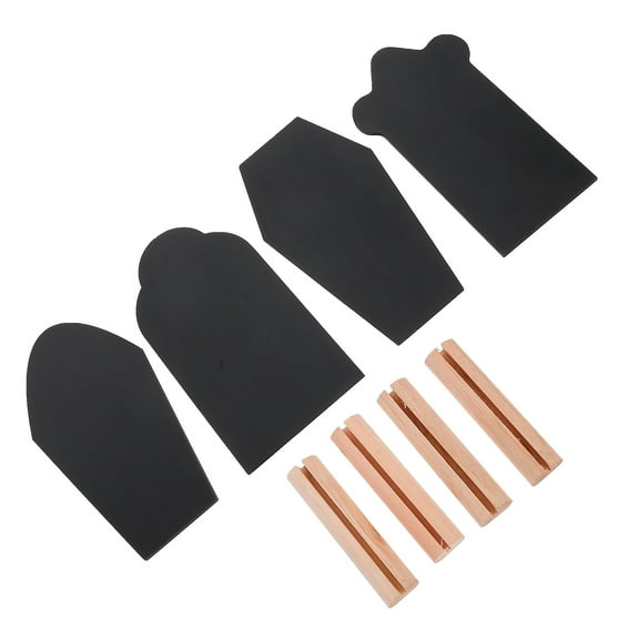 FRCOLOR 4Pcs Coffin Shape Wooden Boards Assorted Color Easter Message Boards for Decoration