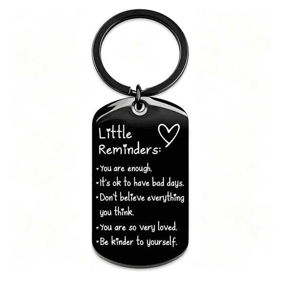 DESIGNICE Little Reminders Keychain Inspiration Gifts for Women Men Affirmation Uplifting Mental Health You Are Enough Keyring Keychain
